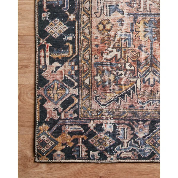 Jules Performance Terracotta/Beige/Black Rug | Wayfair North America