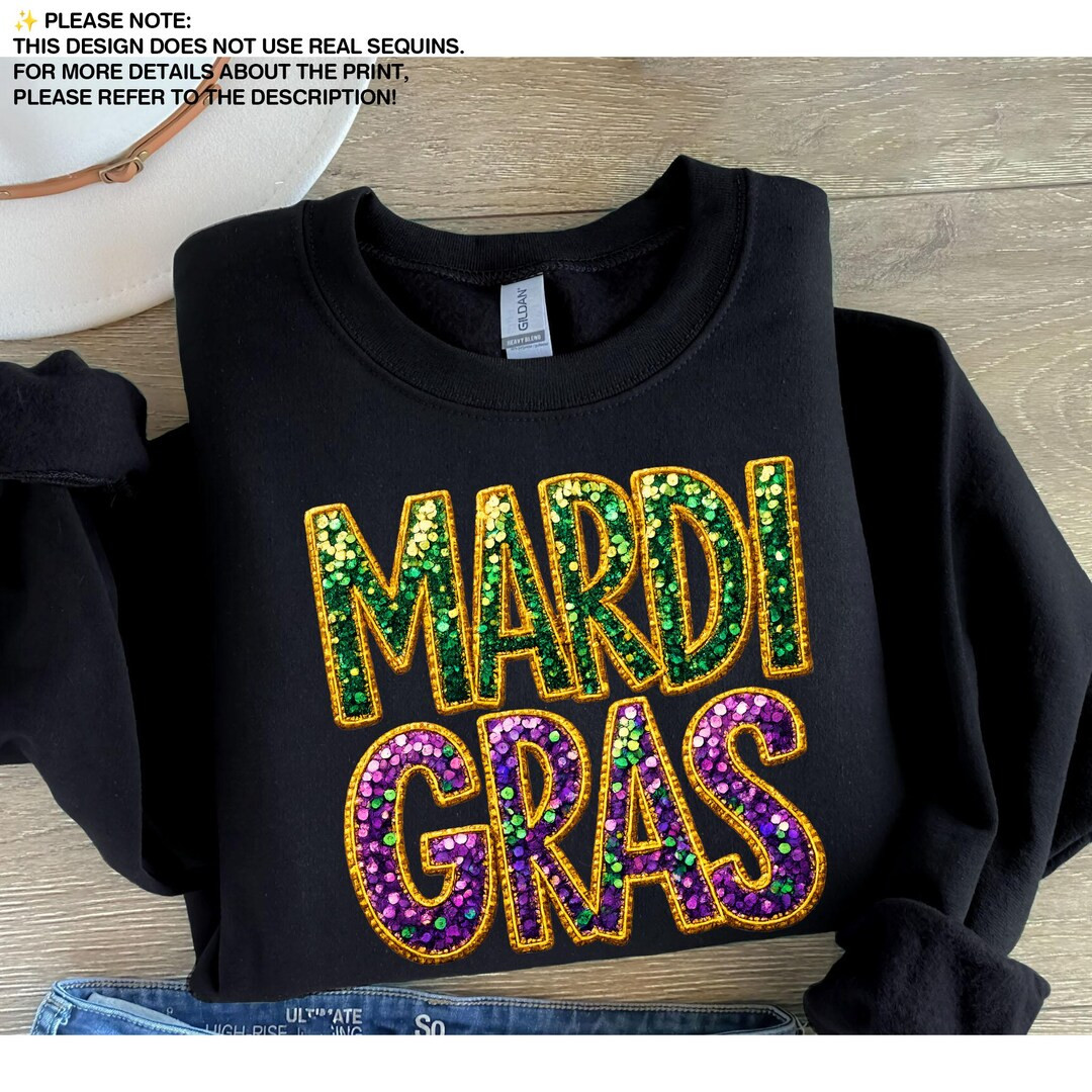 Mardi Gras Sweatshirt, Fat Tuesday Sweatshirt, NOLA Carnival Outfit - Etsy | Etsy (US)