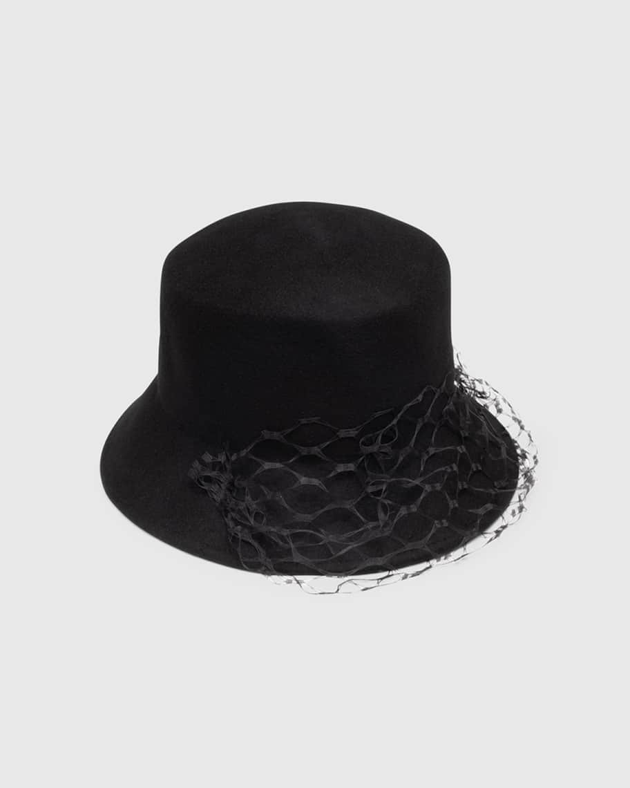 Jonah Wool Felt Bucket With Veil | Neiman Marcus