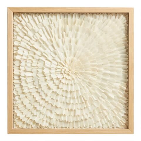 White Sola Paper Floral Shadow Box Wall Art | World Market