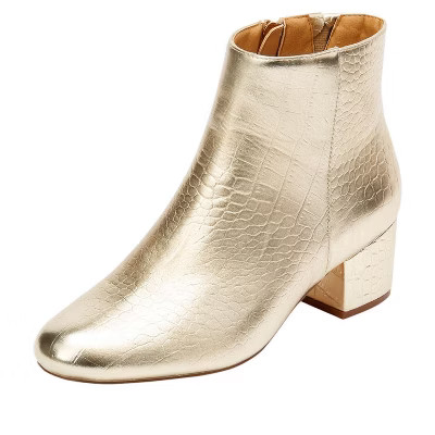 Comfortview The Sidney Bootie - 7 W, Gold Croco (Wide Widths Available) | Target