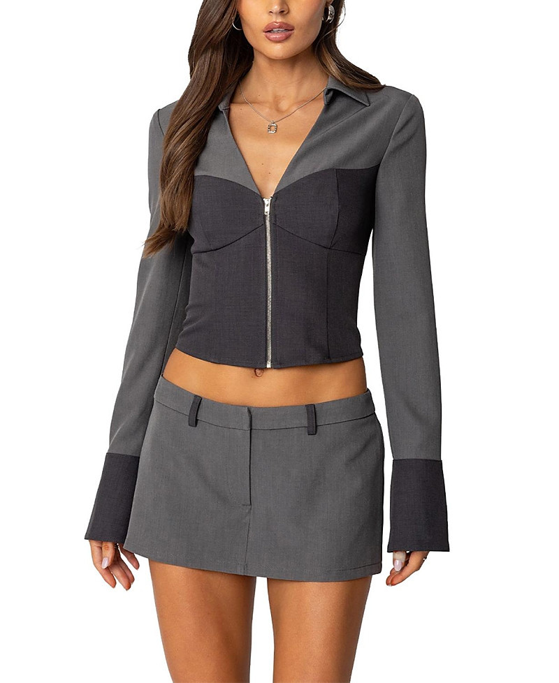 Edikted Angela Tailored Zip Up Top | Bloomingdale's (US)