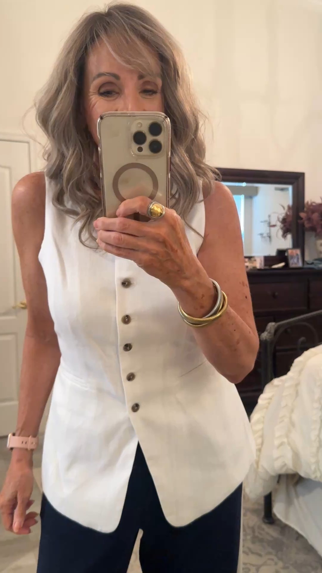 Had to have this long line linen vest. It may be winter but I’m planning ahead. My track pants are old but I’ve linked similar. 

#LTKstorytime #LTKOver40