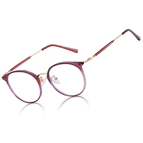 DUCO Blue Light Glasses for Women Men Blue Ray Blocking Glasses Computer Glasses for Teens Retro Round Eyeglasses W013 | Amazon (US)