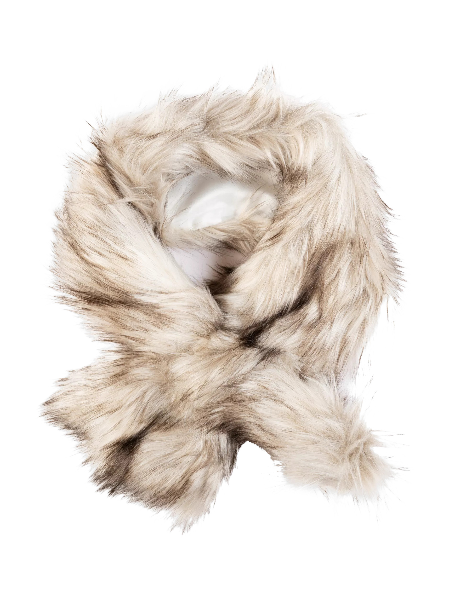 chesca Slip Through Faux Fur Scarf, Cream | John Lewis (UK)