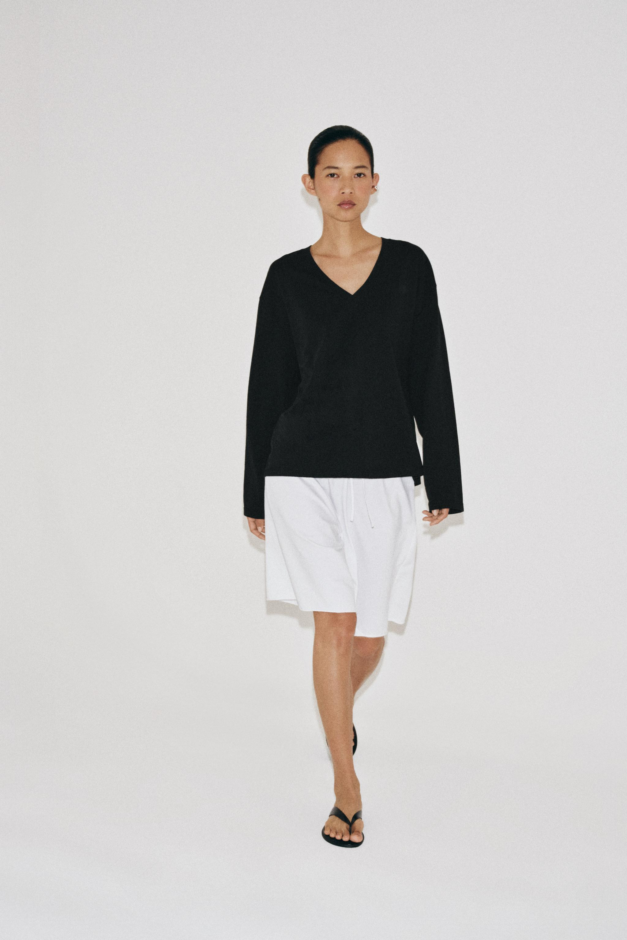 Cotton V-Neck T-Shirt | Zara US