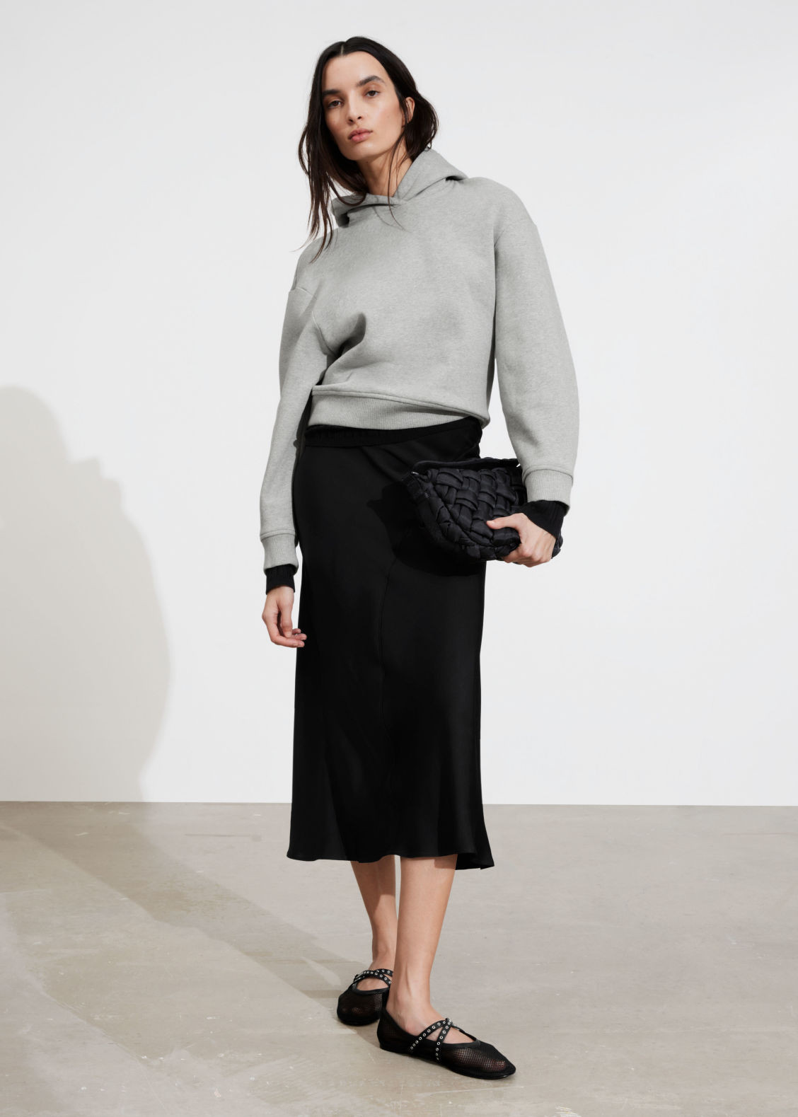 Satin Midi Skirt - Black | & Other Stories US