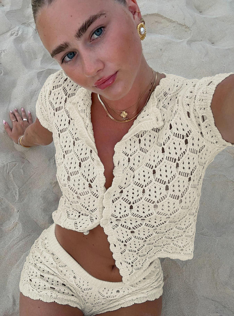 Sun Still Shines Crochet Set Cream | Princess Polly US