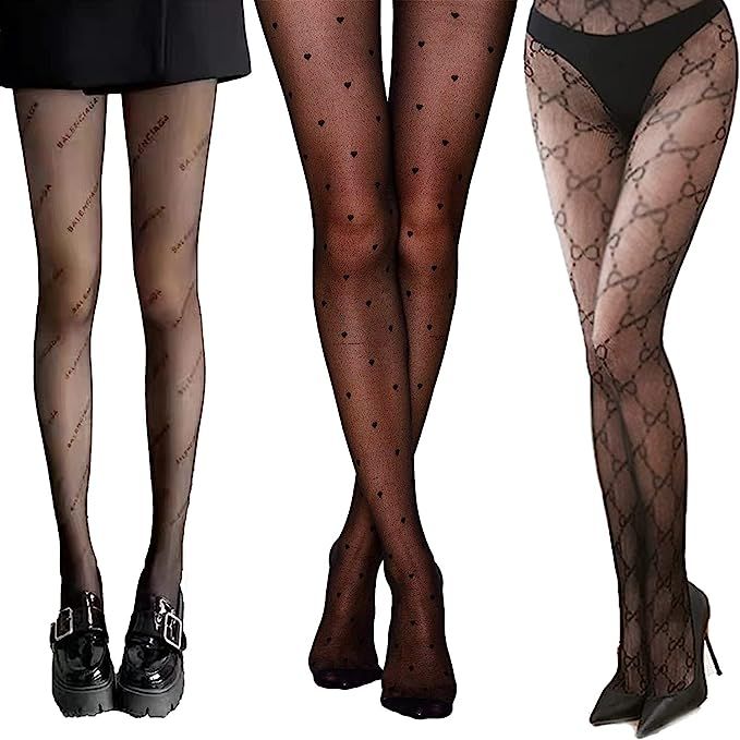 Women's High Waist Tights Fishnet Stockings Thigh High Pantyhose | Amazon (US)