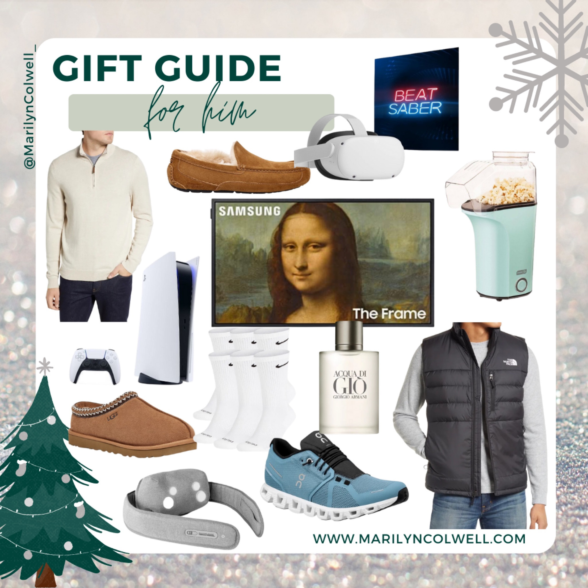 Gifts for him🎄

Ugg
Nordstrom
Armani
Frame TV
Virtual reality
Popcorn maker
Amazon
Target
Xbox 
North face 

#LTKCyberweek #LTKGiftGuide #LTKHoliday