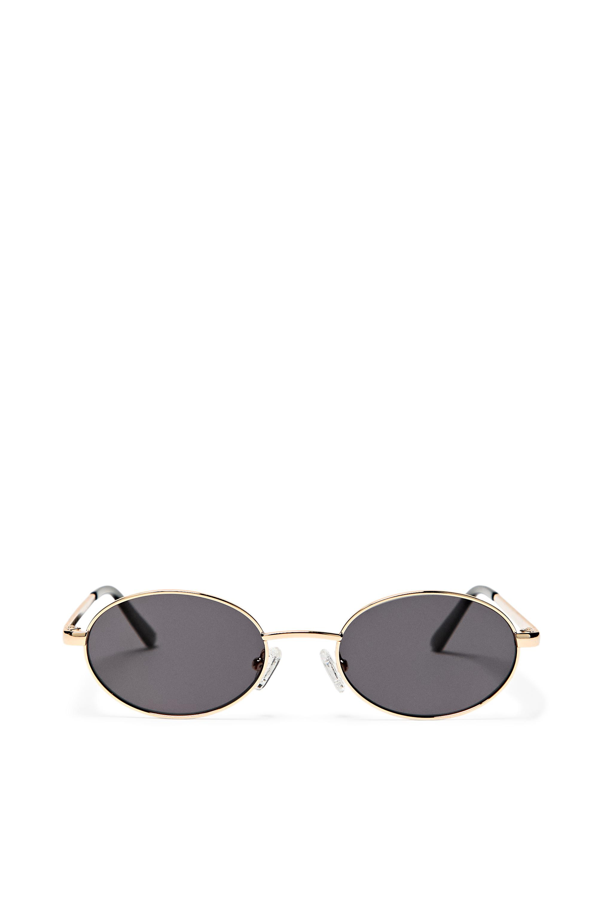 Metallic oval sunglasses - GREEN | Massimo Dutti UK