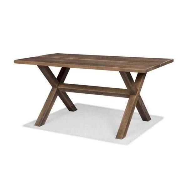 Farmhouse Walnut Solid Wood Dining Trestle Table - 29 inches (H) x 63 inches (W) x 36 inches (D) | Bed Bath & Beyond
