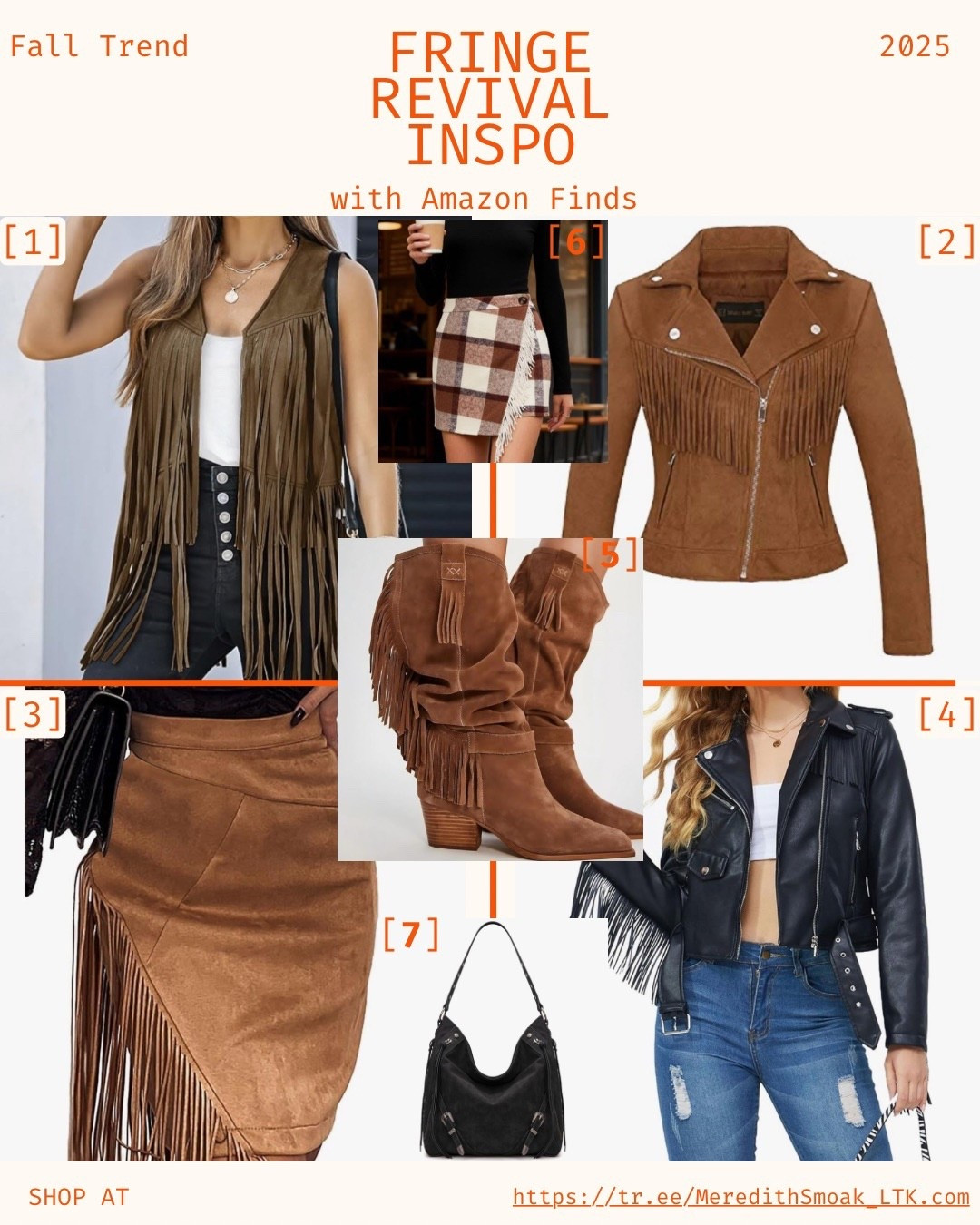 Fringe is one of Fall 2025’s hottest trends! There’s something undeniably captivating about fringe — it adds a dynamic flair, infuses outfits with movement, and brings a touch of playful sophistication to your wardrobe. Whether you’re aiming for a bohemian vibe, a chic urban look, or an elegant evening ensemble, fringe details can effortlessly elevate your style with their textured elegance and movement. 🙌

Make sure to check out my handpicked favs tomorrow, 10/7-8, on Prime Day Deals. 
#fallfashion #fashiontrends #fashion #trend #fringe 

#LTKSeasonal #LTKStyleTip #LTKSaleAlert