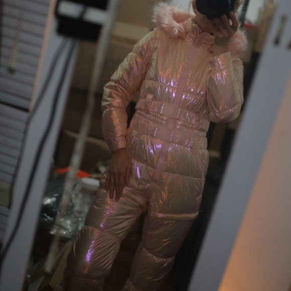 NWT Sweet Aurora Beam Metallic Light Pink Snowsuit Ski Suit. | Poshmark