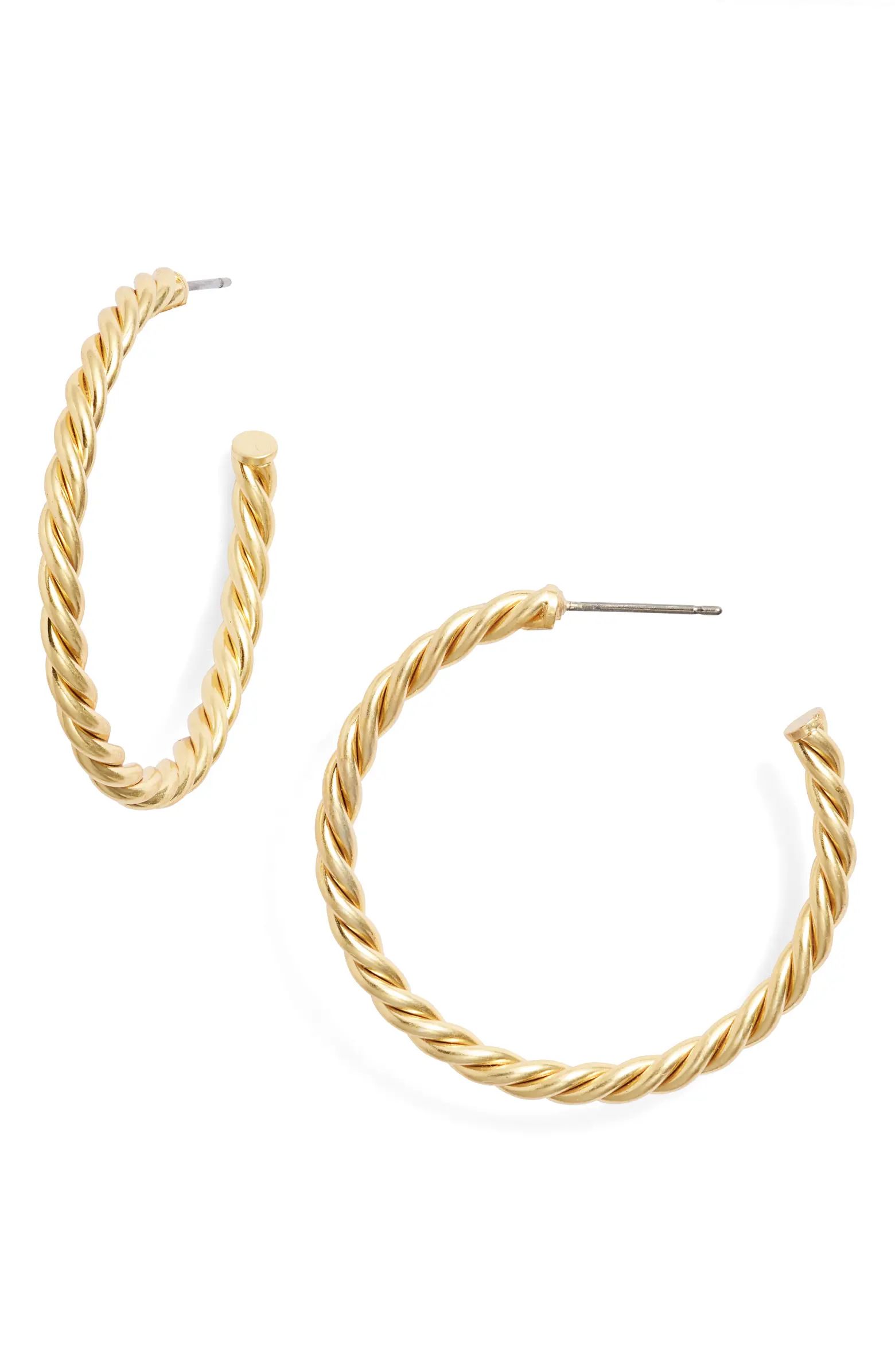 Madewell Puffed Rope Large Hoop Earrings | Nordstrom | Nordstrom