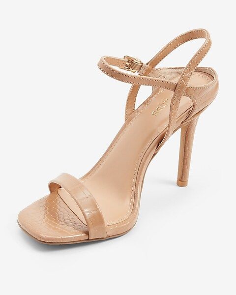 Textured Low Back Heeled Sandals | Express