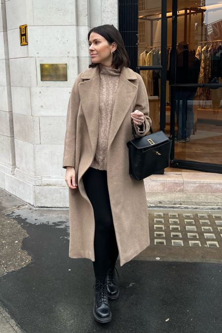 Weekend Maxmara beige wool coat that is my most precious coat of all and I found it for you on Vestiaire (never worn), paired with a beige cable-knit funnel neck sweater, leggings and Dr.Martens boots.
#maternity
#beigewoolcoat
#maternityleggings
#vintagecelinebag
#pregnantstyle

#LTKbump #LTKstyletip #LTKworkwear