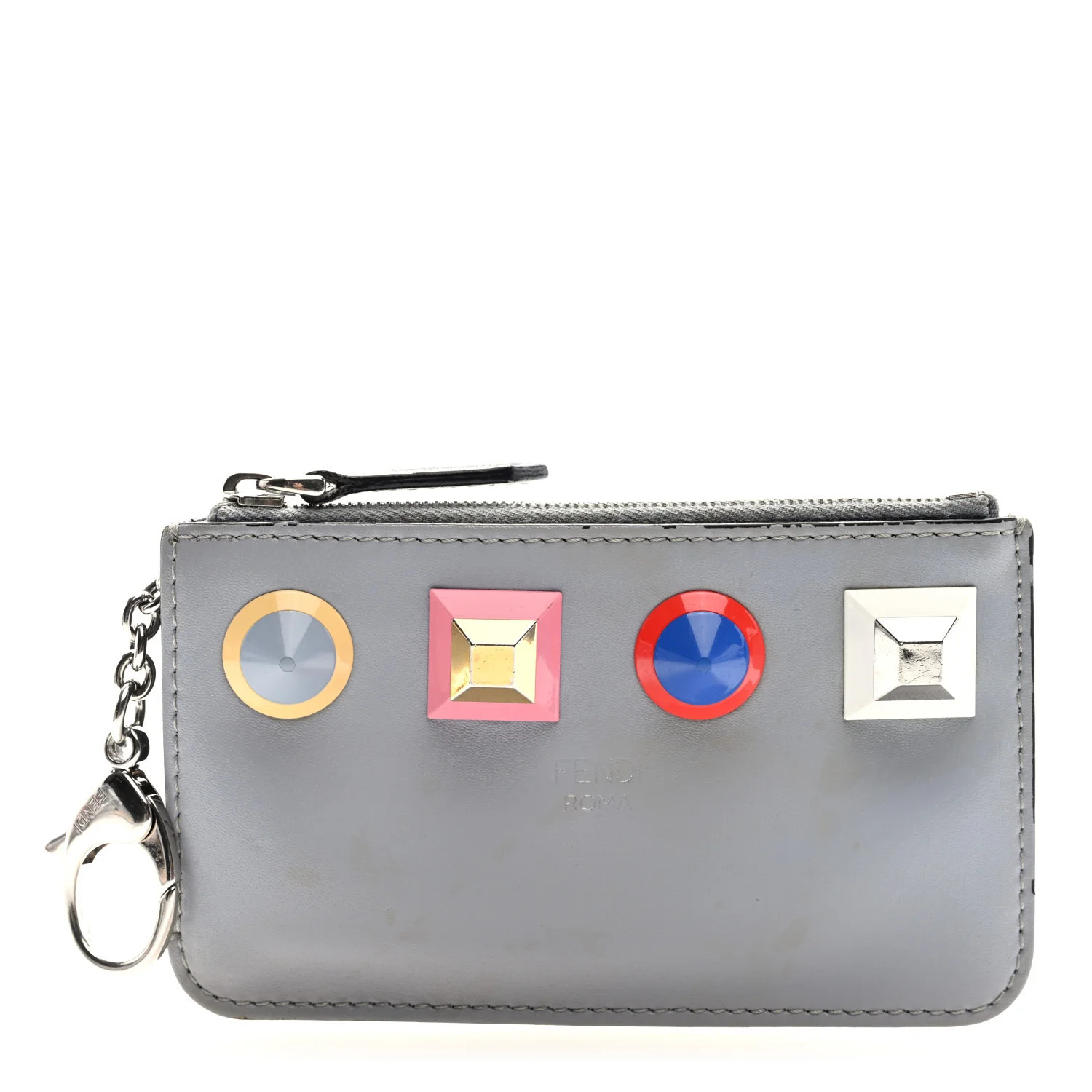 Vitello Liberty Studded Coin Pouch Key Case Ardesia Multicolor | FASHIONPHILE (US)