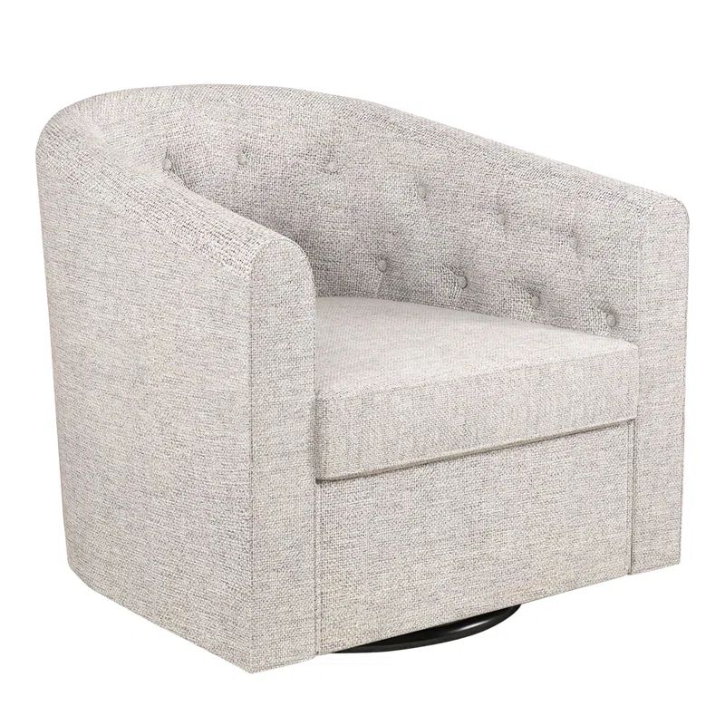 28'' Wide Modern Wide Soft Linen Arm Accent Chair with Swivel | Wayfair North America
