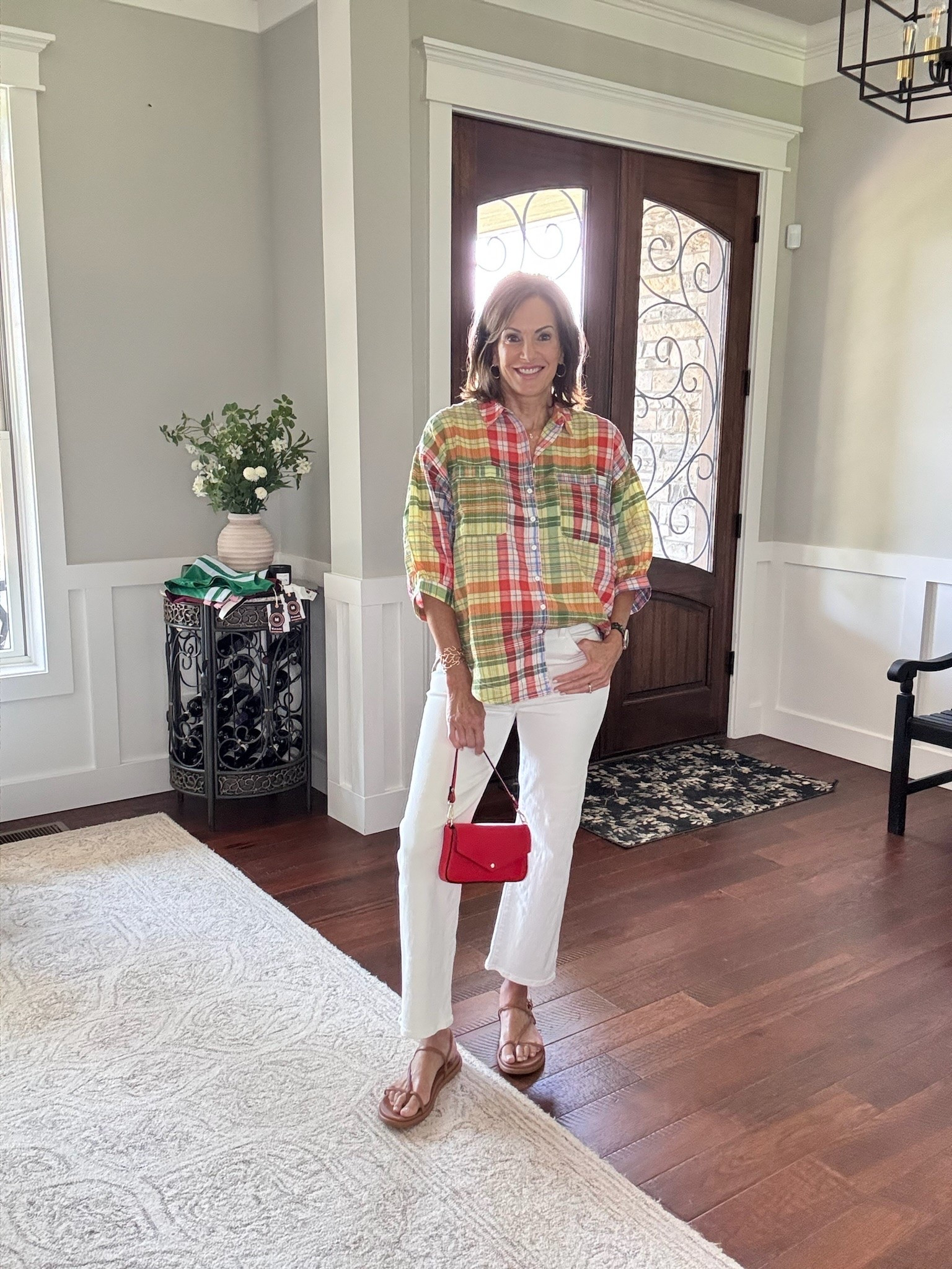 Plaid shirt / medium 
White premium denim - 29
I linked a similar pair of affordable denim that are very very similar to the ones I’m wearing! 

Summer outfit
Church outfit 
White denim 
Outfit inspo

#LTKootd #LTKTall #LTKSeasonal