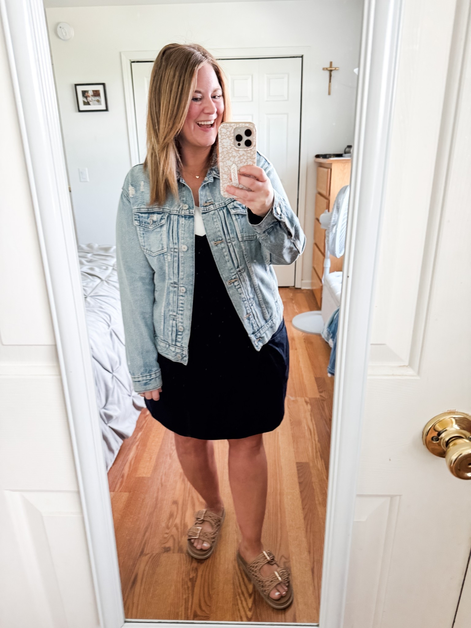 Teacher outfit! Wearing an athletic dress with shorts under (cotton & super comfy) with a denim jacket to make it work for work! 

#LTKSeasonal #LTKFindsUnder50 #LTKMidsize
