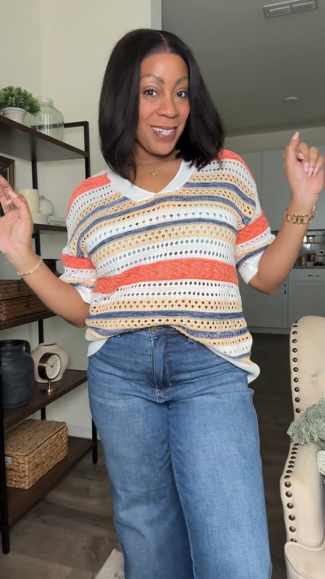 Knit breathable sweater. Love the length of the sleeves! Relaxed fit  

#LTKSeasonal #LTKOver40 #LTKMidsize