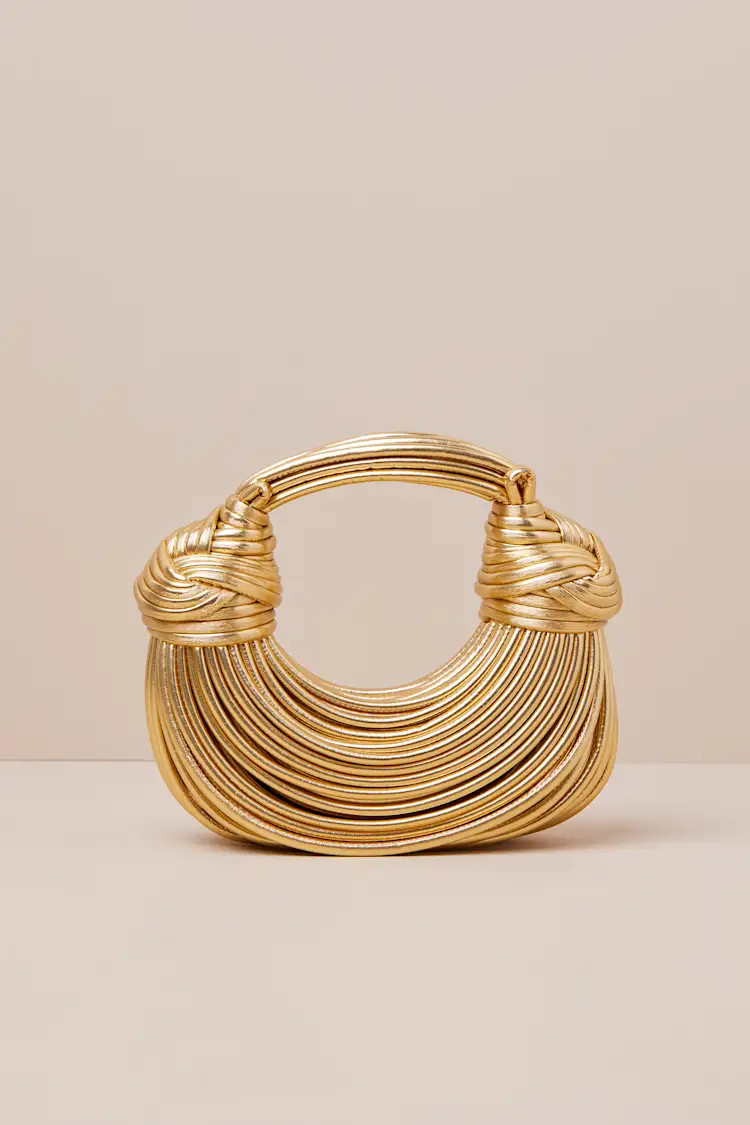 Deeply Luxe Gold Metallic Knotted Cord Crescent Handbag | Lulus