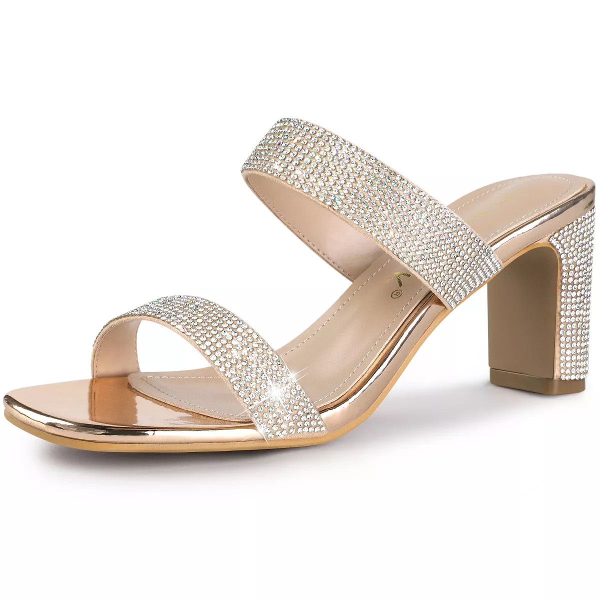 Allegra K Women's Rhinestone Chunky Slide Heel | Target