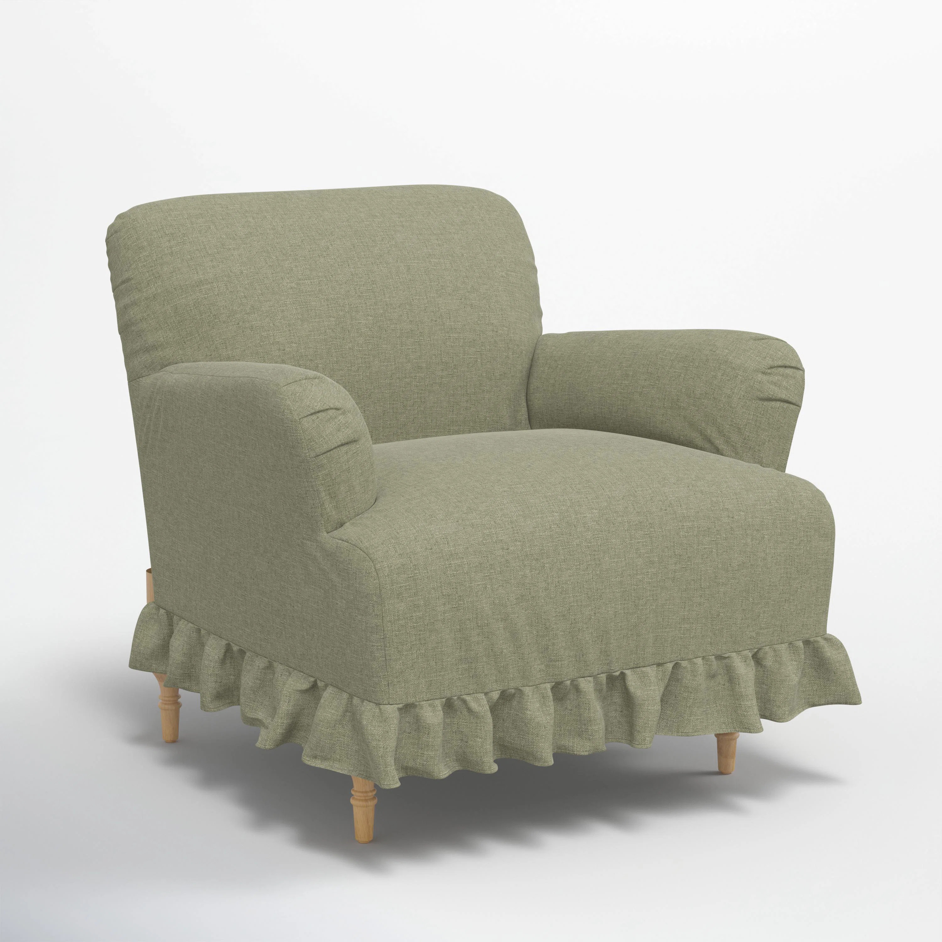 Maggie Ruffle Slipcover Armchair | Birch Lane