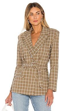 Lovers + Friends Kyrie Blazer in Olive Plaid from Revolve.com | Revolve Clothing (Global)