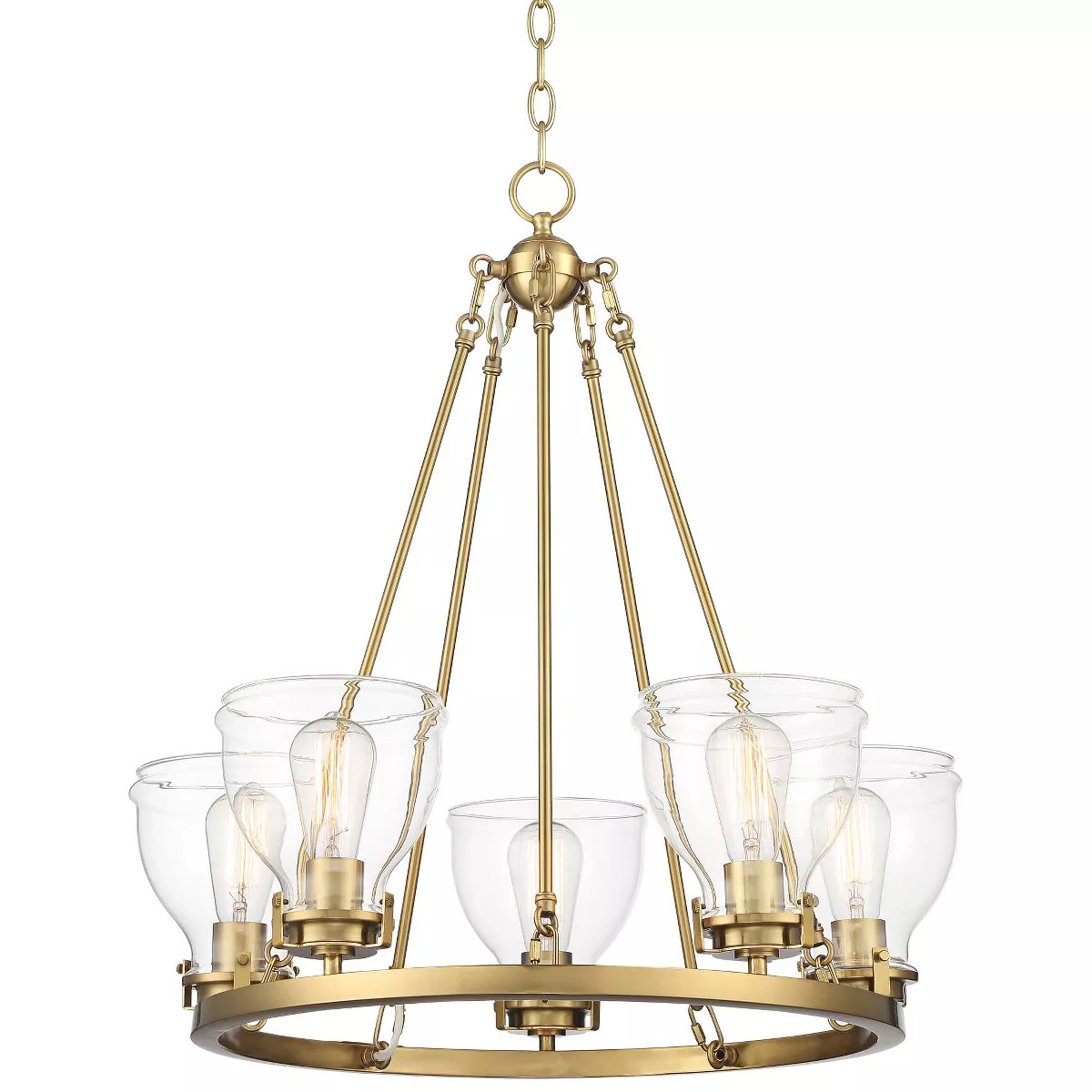 Possini Euro Design Soft Gold Ring Pendant Chandelier 24 1/2" Wide Modern Clear Glass Shade 5-Lig... | Target