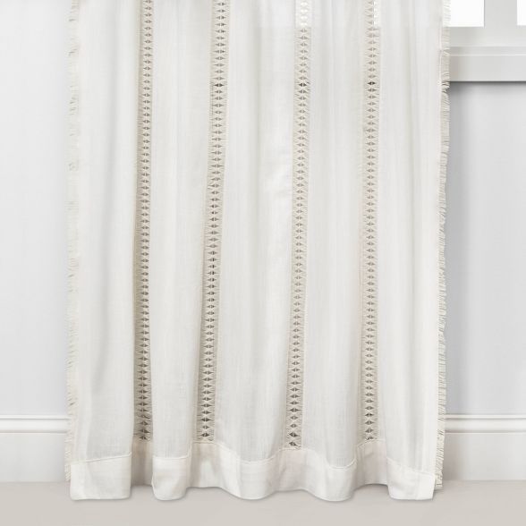 Lace Trim Light Filtering Curtain Panel - Opalhouse™ | Target