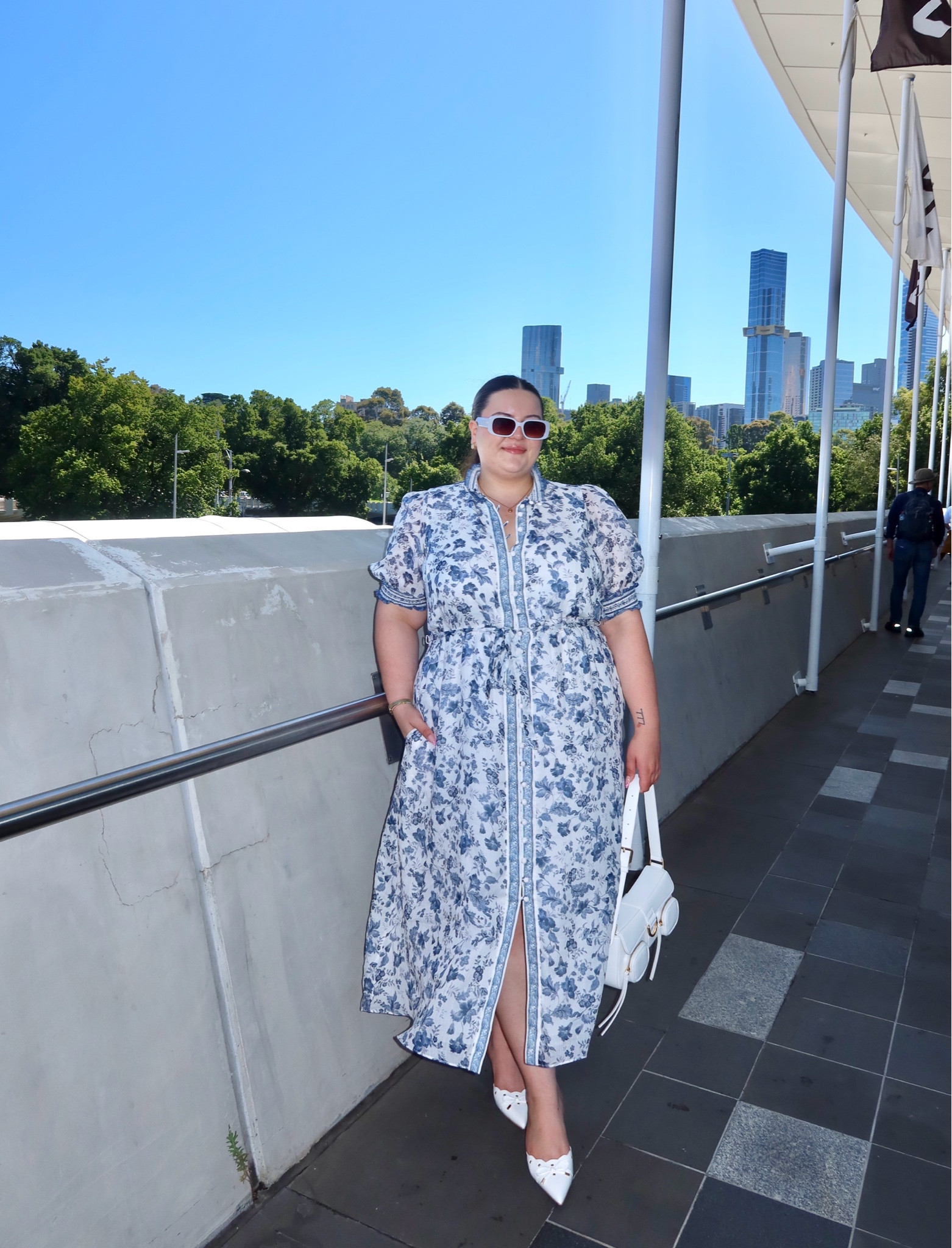 Wearing a size 20 in the dress - sunglasses are old Peta & Jain