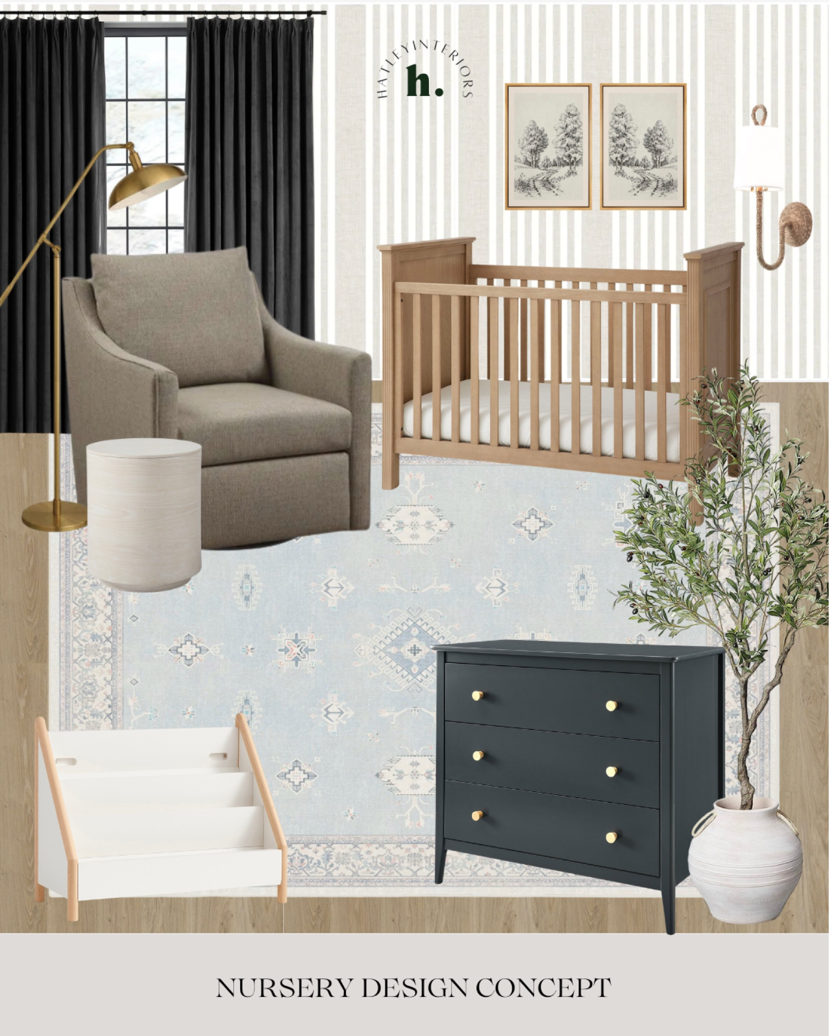 mood board monday 🤍

nursery mood board, nursery design, kids room, interior design, home decor, wood crib, striped wallpaper, blue area rug, navy blue dresser, ruggable, washable rug, nursery inspo, kids room inspo, home decor 

#LTKhome #LTKfindsunder100 #LTKfindsunder50