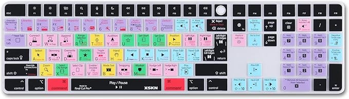 XSKN Final Cut Pro hotkey Silicone Keyboard Cover Skin for 2021 Released Apple iMac M1 24" Magic ... | Amazon (US)