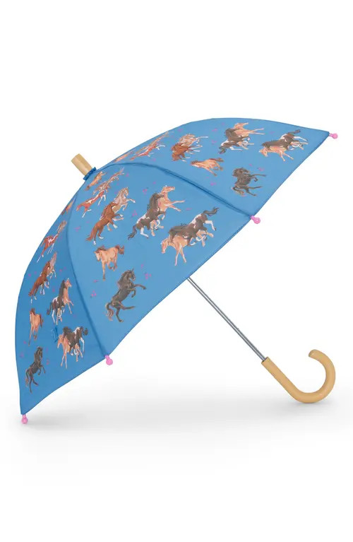 Hatley Kids' Tinsel Horses Umbrella in Cornflower Blue at Nordstrom | Nordstrom