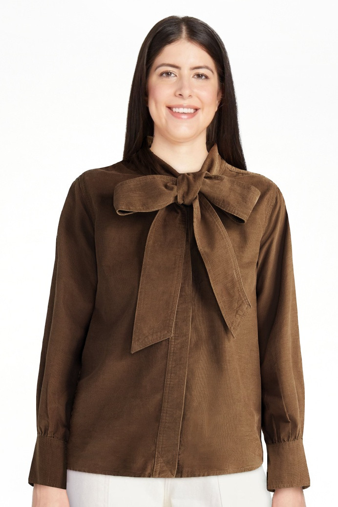 Free Assembly Women's and Women's Plus Long Sleeve Tie Neck Shirt, Sizes XS-4X | Walmart (US)