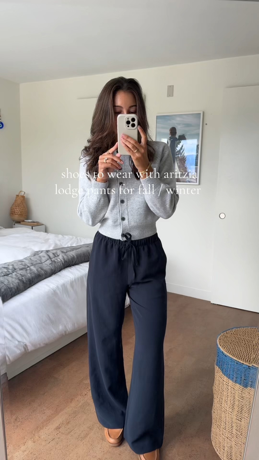 shoes for wide leg pants for fall
sweater XS
pants S