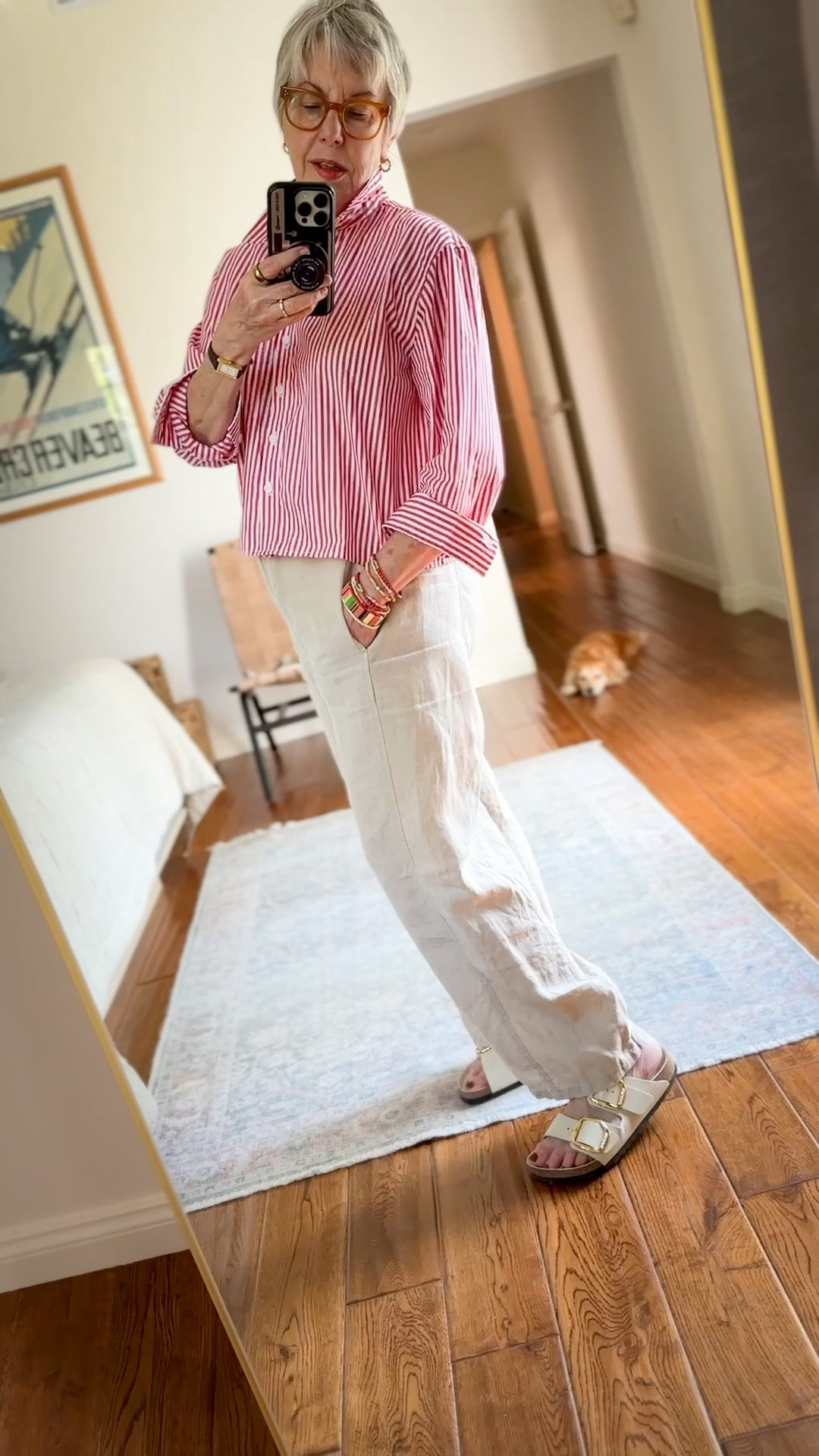 Cool & crisp for summer in a striped cotton shirt and linen pants  

#LTKSeasonal #LTKOver40