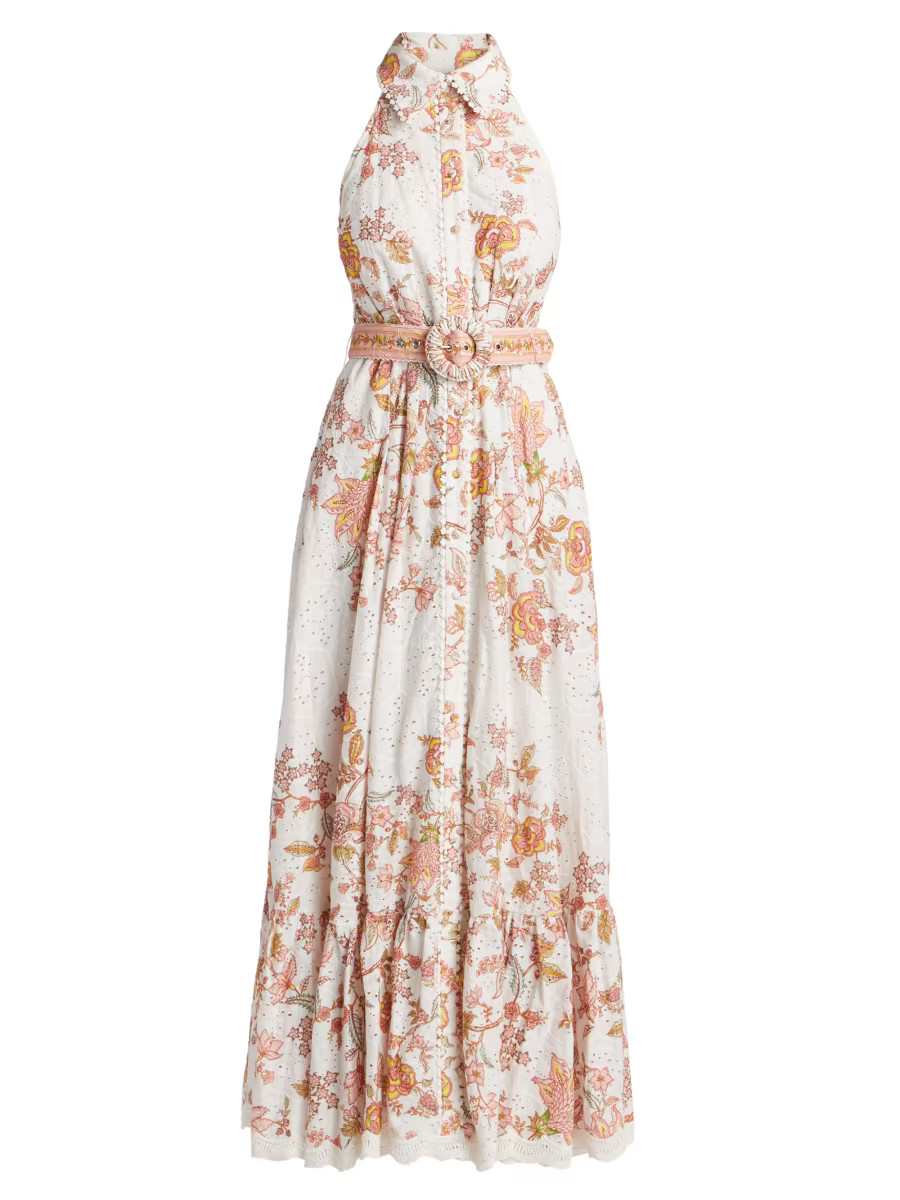 Niti Floral Eyelet Cotton Maxi Shirtdress | Saks Fifth Avenue
