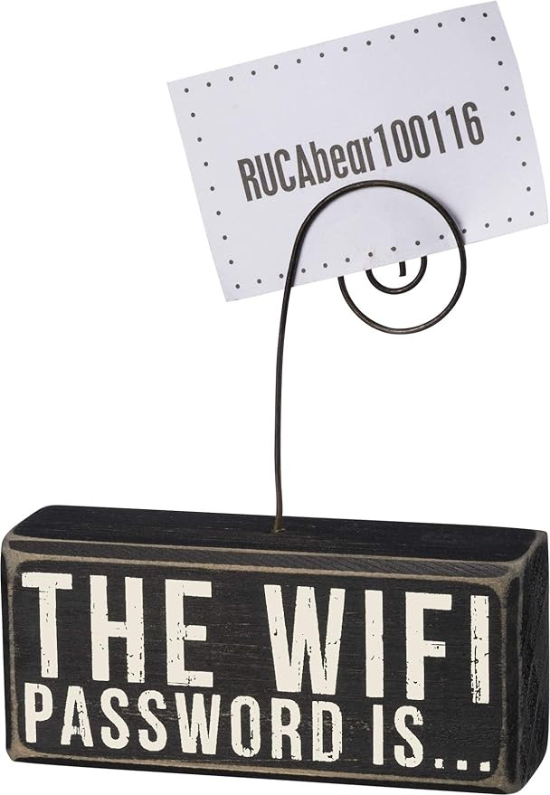 Primitives by Kathy 37176 Wood Photo Holder Block, The WIFI Password Is | Amazon (US)