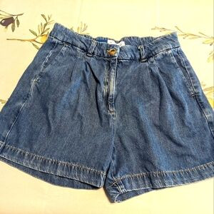 Old Navy Pleated Extra Waist Taylor Adjustable Waist  Blue Jean Shorts | Poshmark