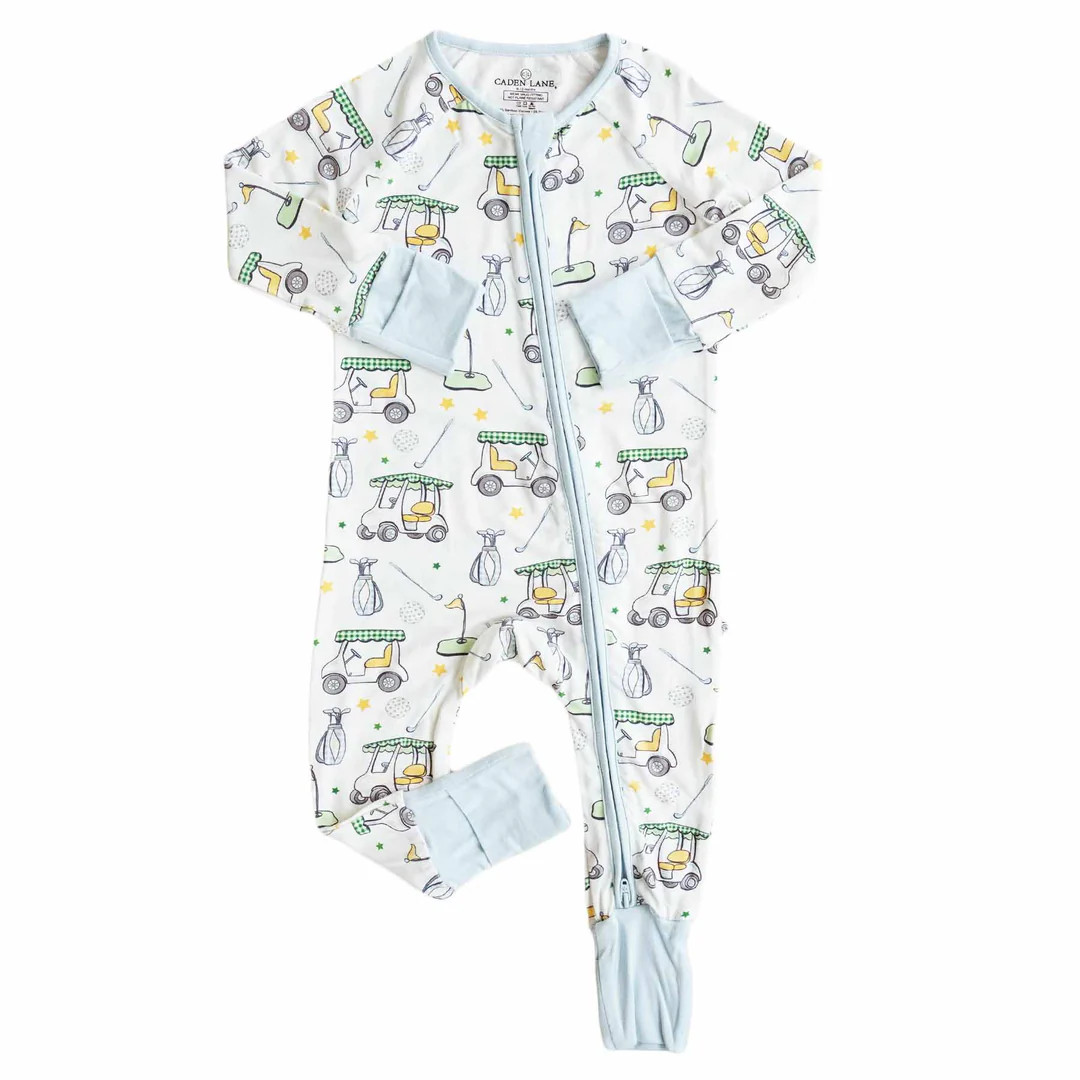 Country Club Cuties Convertible Zip Romper | Blue | Caden Lane