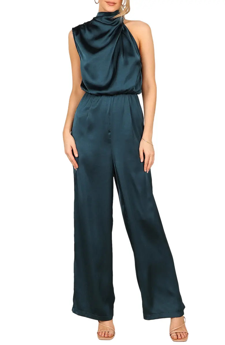 Savannah One-Shoulder Satin Jumpsuit | Nordstrom