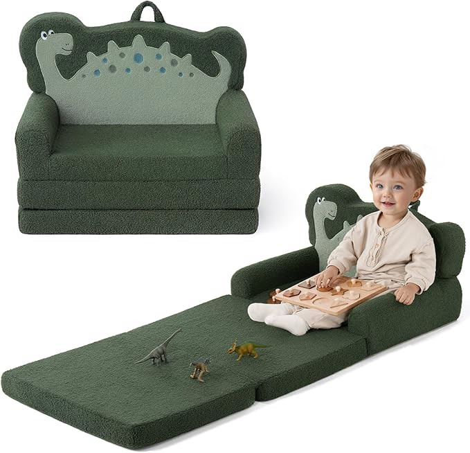 Blissful Diary Kids Couch, 2-in-1 Soft Toddler Couch Fold Out, Toddler Chair Comfy, Convertible S... | Amazon (US)