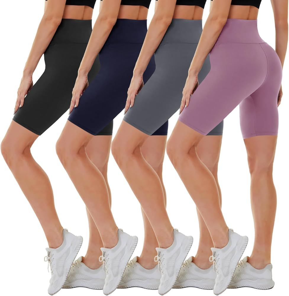 CAMPSNAIL 4 Pack Biker Shorts for Women High Waist - 5"/8" Tummy Control Soft Athletic Yoga Worko... | Amazon (US)