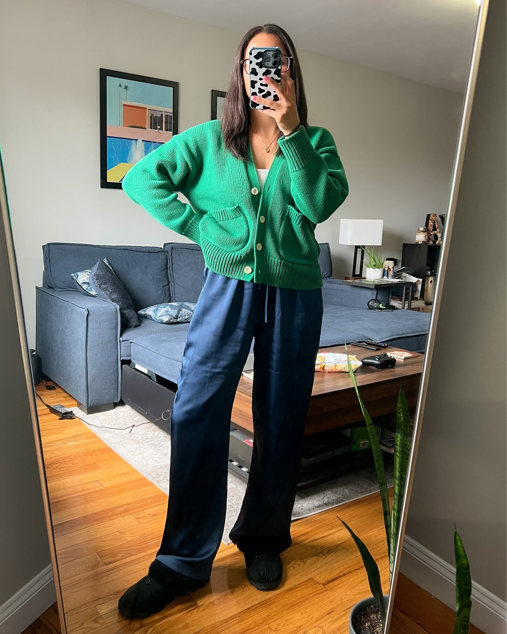 Satin pants, wide leg pants, pull on pants, drawstring pants, cotton cardigan, sustainable brands, v-neck cardigan, oversized cardigan, spring ootd

#LTKSeasonal #LTKstyletip