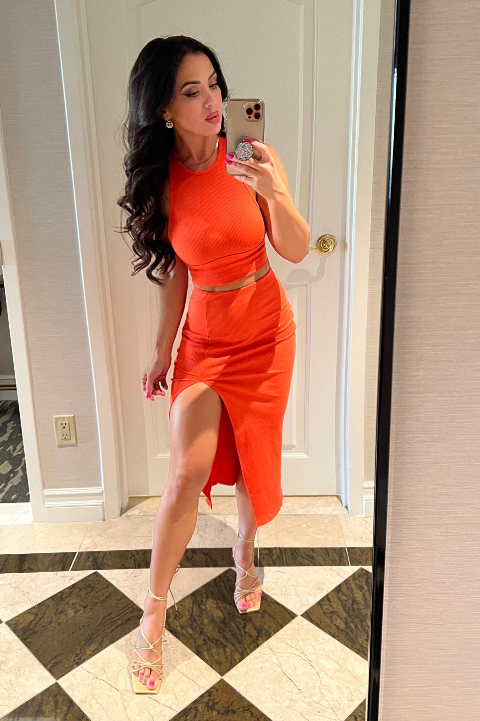 open lace back dress Seville Satin Maxi Dress In Orange  Roserry.com