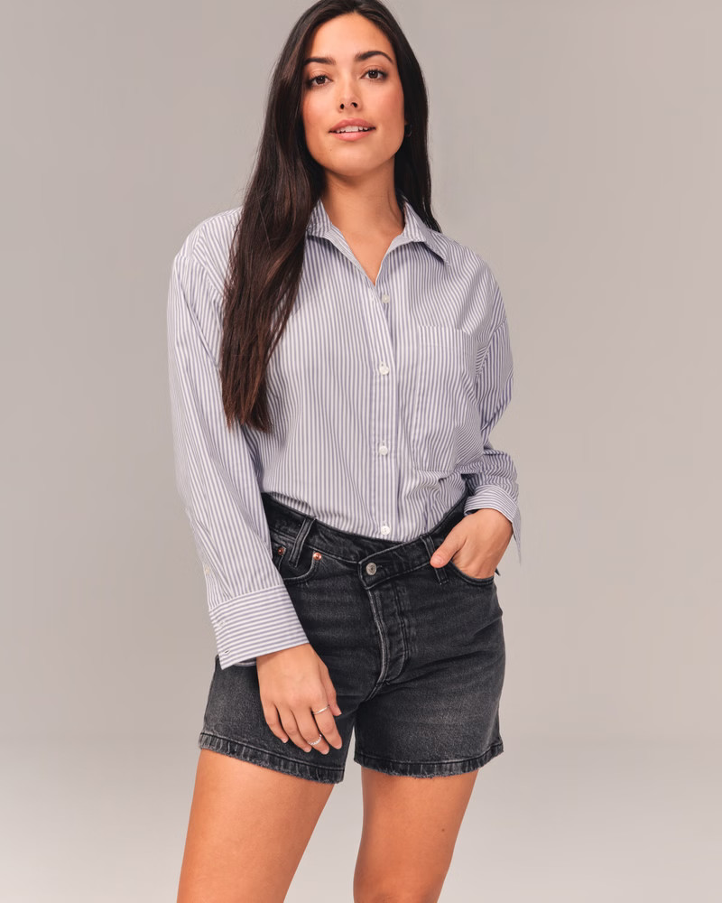 Curve Love High Rise Dad Shorts | Abercrombie & Fitch (US)