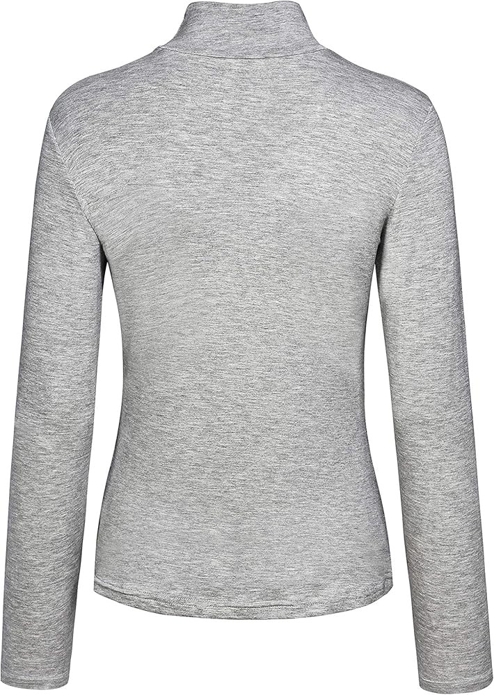 Kindcall Womens Slim Fitted Mock Turtleneck Tops Long Sleeve Lightweight Base Layer Shirts | Amazon (US)